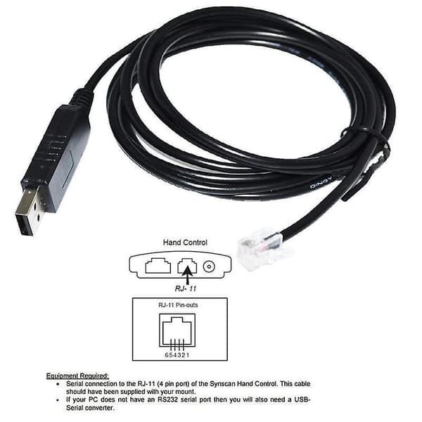 USB to RJ11 RJ12 6P4C Adapter Serial Control Cable EQMOD Cable for - Mount PC for Hand Controller Cable