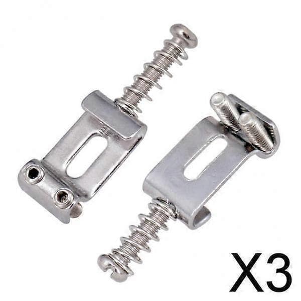 3X 6 X Gitarr Tremolo Stall Sadel Roller Bridge Tremolo Sadlar, Silver, Hög