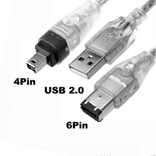 Mini DV USB-datakabel til videokamera til pc - FireWire IEEE 1394 HDV-overførselskabel kompatibelt med Sony, JVC, Panasonic USB to 4Pin