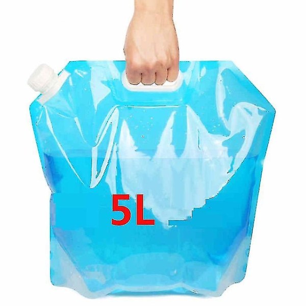 5l Premium sammenleggbar vannbeholderpose Matkvalitet klar plastoppbevaringskanne Ingen lekkasje Frysbar sammenleggbar vannflaske