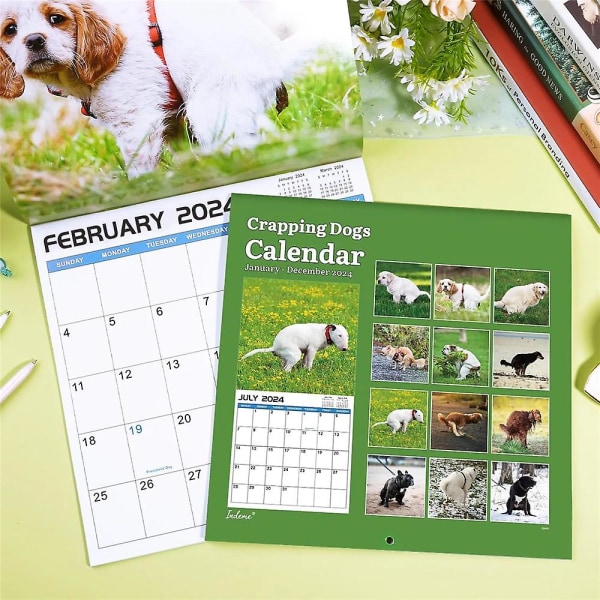 2024 Seinäkalenteri Kakkaavat koirat Kalenteri Hauskat koirakalenterilahjat