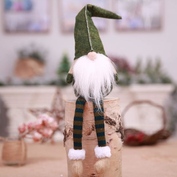 CQBB käsintehty joulupukin koristelu ruotsalaiset hahmot istuvat pitkäjalkaiset joulupukin pullosetti kiitospäivä
