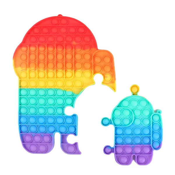 MEGA AmongUs - Pop it Fidget Toy, legetøj, Stress Relief Toy - Fl multicolor