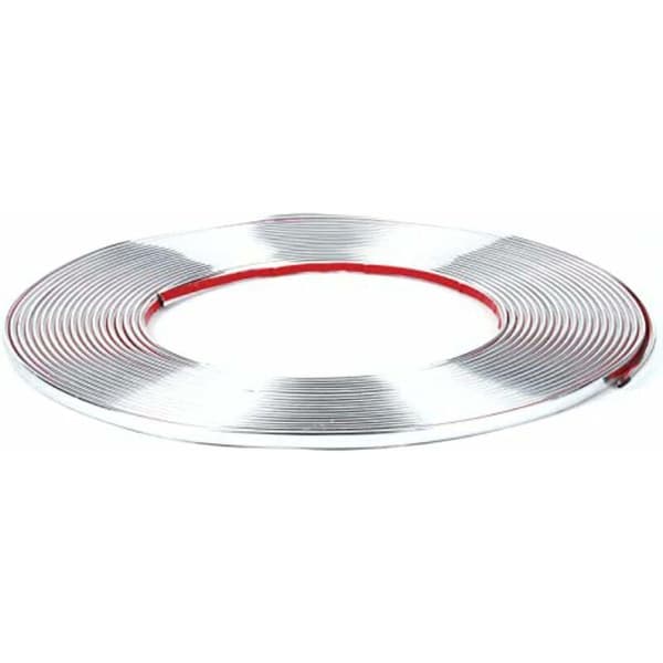 Selvklæbende kromliste til bildekoration/trim sølv 6 mm x 1