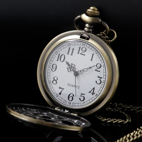 Vintage pronssinen watch ontto kvartsiseoksesta valmistettu watch kaulakoruketjulla syntymäpäivälahjoihin isänpäivänä