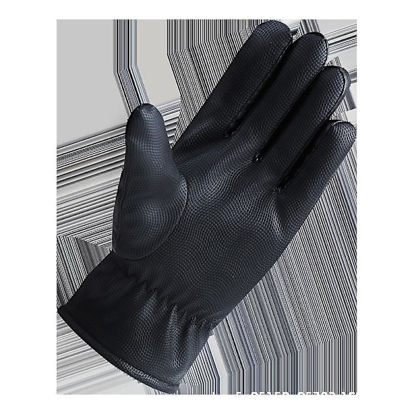 Fleece-foret tykkelse koldsikret pu varme bomulds handsker kørsel motorcykel vind og regn bevis læder handsker Palm non-slip cloth