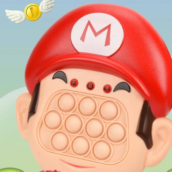 Pop It Push Puzzle Game Controller Bubble Sensory Fidget Toy Electronic Mario Red