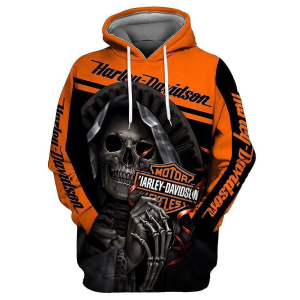 Ny 3D-huvtröja med dödskallemotiv från Harley-Davidson 4XL