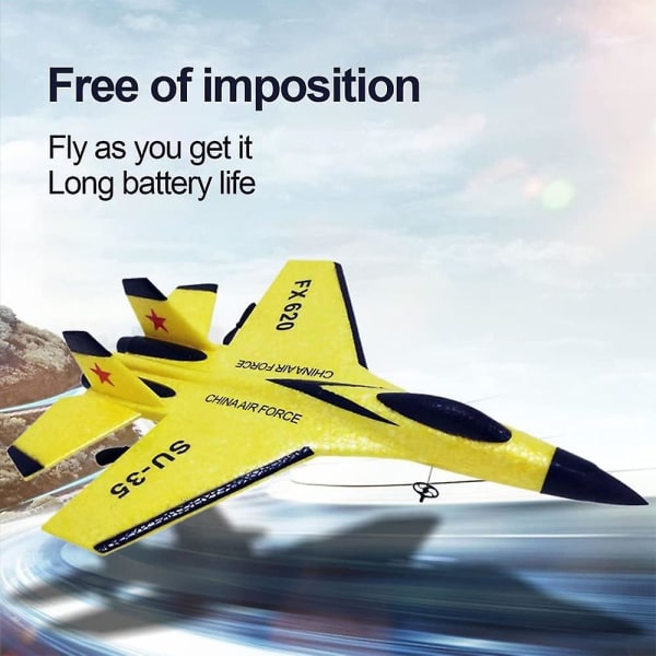 Fjärrkontroll Fighter Jet Rc-plan redo att flyga Rc-plan för vuxna, One Key Stunts Rc-flygplan, Höghastighets Rc-flygplan, Hobby Rc Jetplan Yellow
