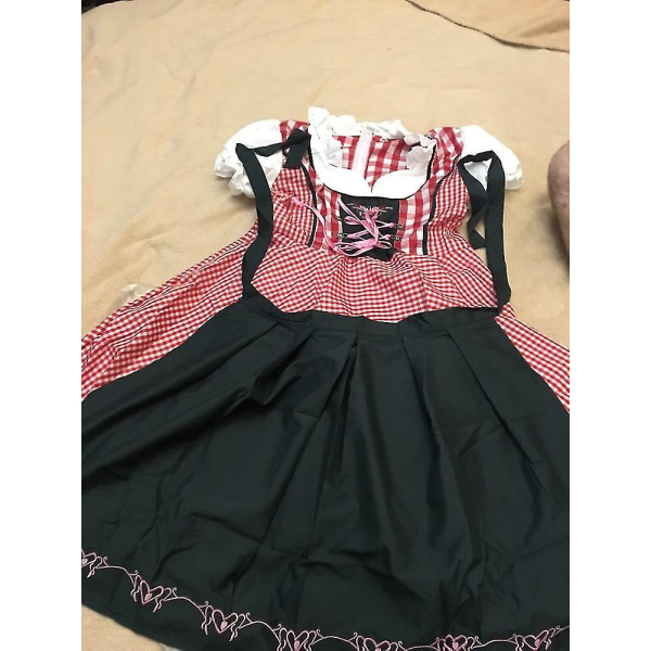 S-6xl Voksen Kvinder Traditionel Oktoberfest Kostume Ølpige Uniform Tysk Bayersk Ølpige Dirndl Udklædning