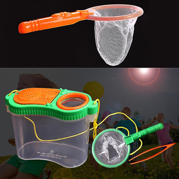 Bærbare barn utendørs insektobservasjonsboks Flip-lokk Toveis forstørrelse