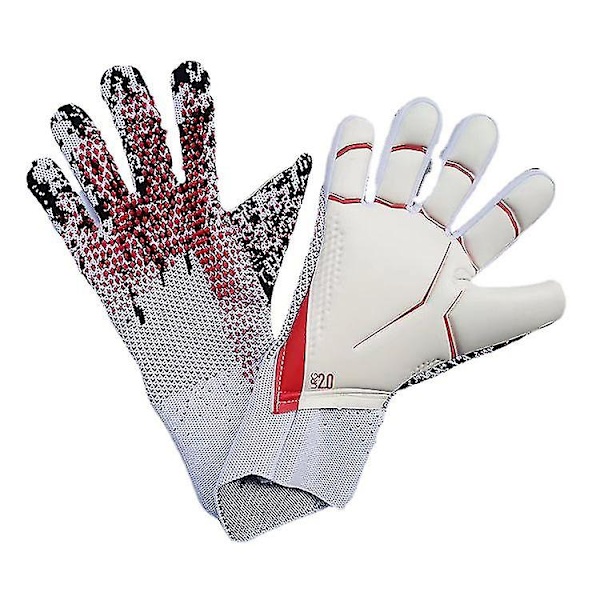 Professionelle silikonegummi vandtætte skridsikre handsker latex voksne børn fodboldmålmandshandsker/13 farver tilgængelige red and white 9
