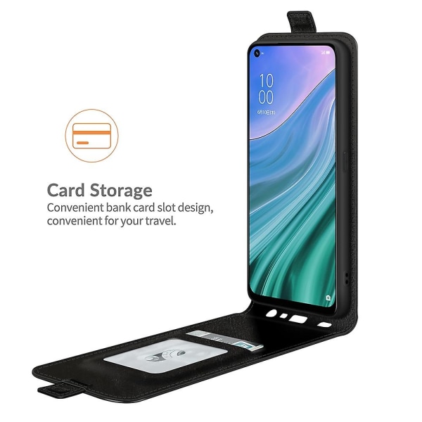 Vertikalt Flip Protector Case med Kortplats för Oppo A54 5G/A93 5G/A74 5G/OnePlus Nord N200 5G