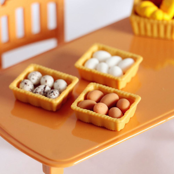 3 set Miniforce leksaker miniatyrdockhus leksak mini hustillbehör barn låtsasleksak kök leksak simulerad ägglådor kit