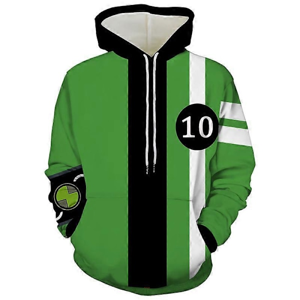 Ben 10 Ultimate Omnitrix Cosplay Hoodie 3D-tryckt Huvtröja med Huva Herr Dam Casual Streetwear Zip Up Jacka Kappa 1 L