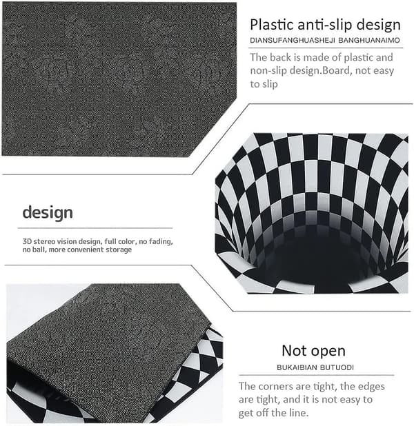Ovi matto, 3d Magic Checkered Optical Illusion Doormat Visual Illusion Carpet Rectangle Outdoor Entrance Mat