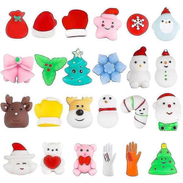 Julekalender med 24 dagers nedtelling - Squishy-leker Blind Box Julegaver til barn, gutter og jenter