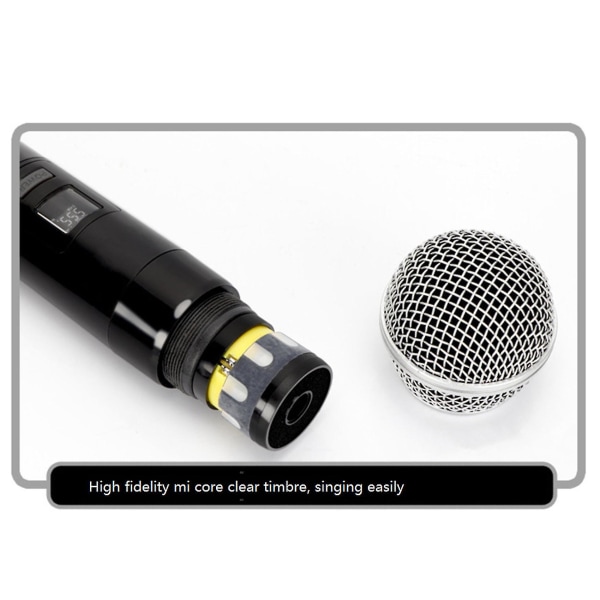 Langaton ladattava D4-mikrofoni Uhf-nauhoitus karaokea kahdella kämmenmikrofonilla, lavalle, kirkkoon, osaan