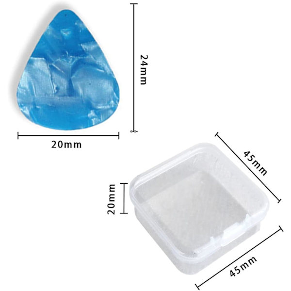 Gitarrplektrum 24 st plektrum gitarr bas celluloid stil hjärta plektrum 4 tjocklekar 0,5 mm 0,75 mm 1 mm 1,2 mm
