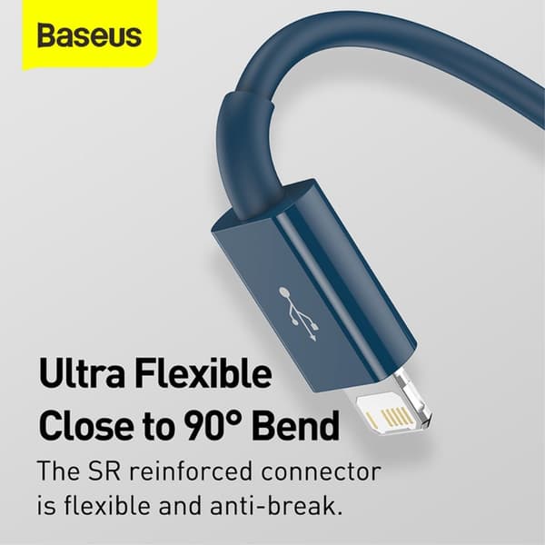 BASEUS 1.5 m 3-i-1 USB-C/Lightning/MicroUSB Blå size 57
