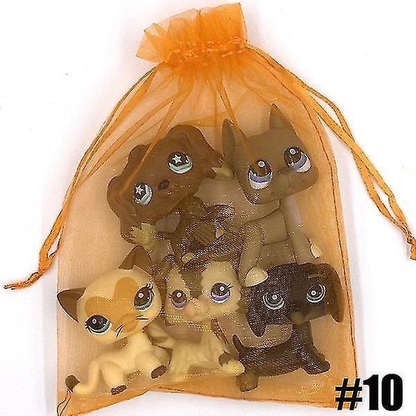 5 st/set Färgglada presentpåsar för Littlest Animal Toy Cute Short Hair Cat Great Dane Dog Dachshund Dog Collie Dog Spaniel Dog Girls Collection Pet Shop