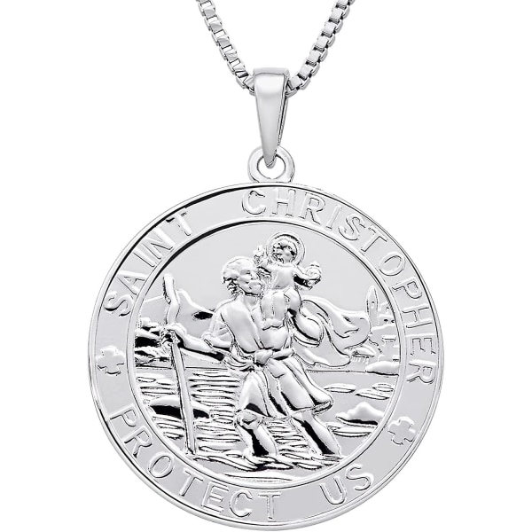 St. Christopher Smykker 925 Sterling Sølv, Antikk Religiøs Beskytter Talisman Anheng For Menn Kvinner