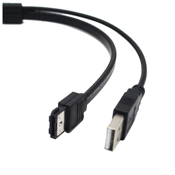 2,5 tums enhet SATA 22Pin till eSATA Data USB-driven kabeladapter optimerad för SSD, stöder UA black