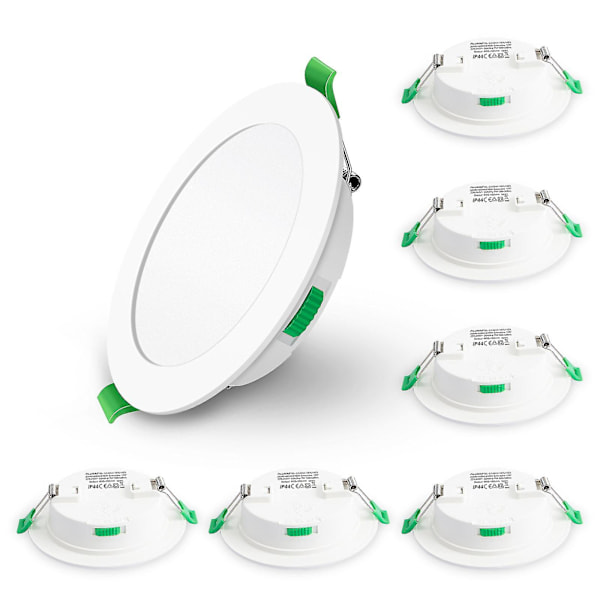 6-pack 7W Ultrasmal Dimbar LED Downlight CCT 95-100mm Utskärning Vit