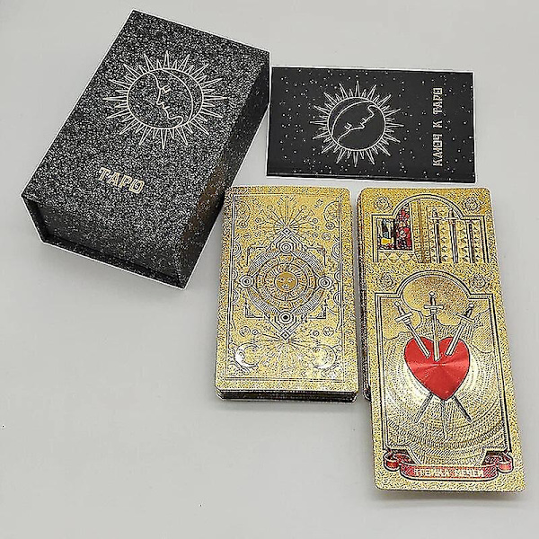 Korkea laatuinen kultafolio Tarot Venäjän Deluxe ennustuskortteja ennustavia lautapelejä Venäjän markkinoille Russian Gold