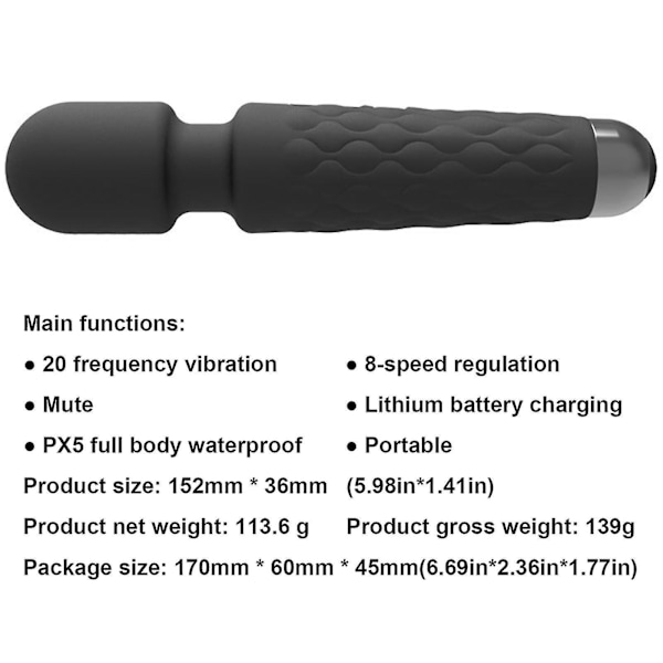 100% uusi, sacknove 8 nopeutta 20 taajuutta tehokas USB-lataus silikoninen värähtelevä Red