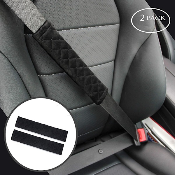 Pehmeät automaattiset turvavyöpehmusteet Olkapääsuojat 2 kpl mukavampaan ajamiseen Yhteensopiva kaikkien autojen ja reppujen kanssa Musta