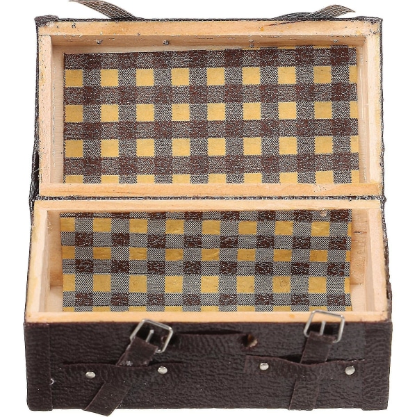Miniatyr bagasjekoffert Mini House Vintage koffertdekor Mini House Wood Case pryd