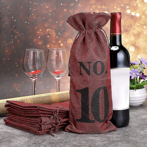 1 till 10 säckvinspåsar Blindvinprovning,vinpåsar Bröllopsbordsnummer,vinprovningspåsar,fest blue