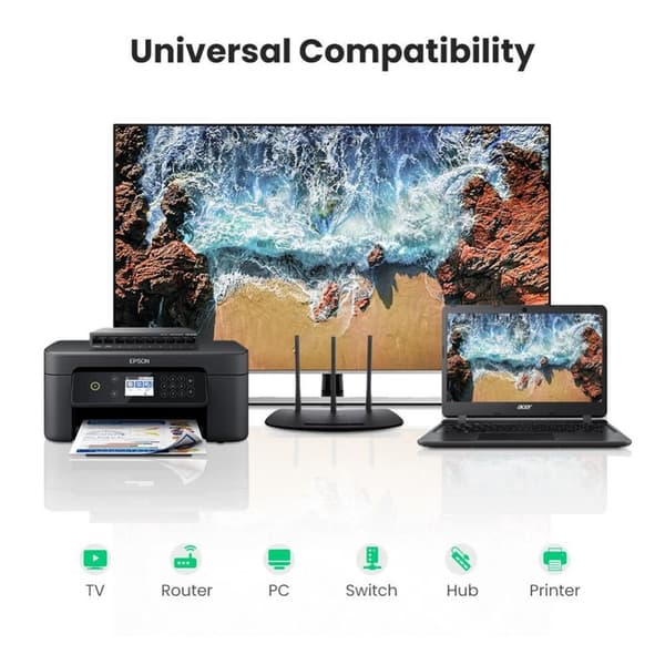 UGREEN Cat7 RJ45 Netværksadapter Sort