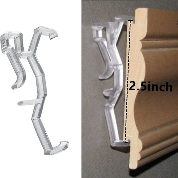 Gardinklips 12 stk 2,5 tommer Klar Plast Skjult Holder Klips for Vindu Gardin, Horisontale Kunstige & Trepersiendeler