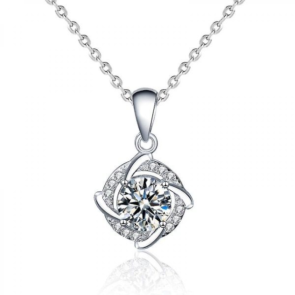 Moissanite hänge halsband 1ct 925 Sterling Silver D Färg Ideal Cut Diamond halsband för kvinnor