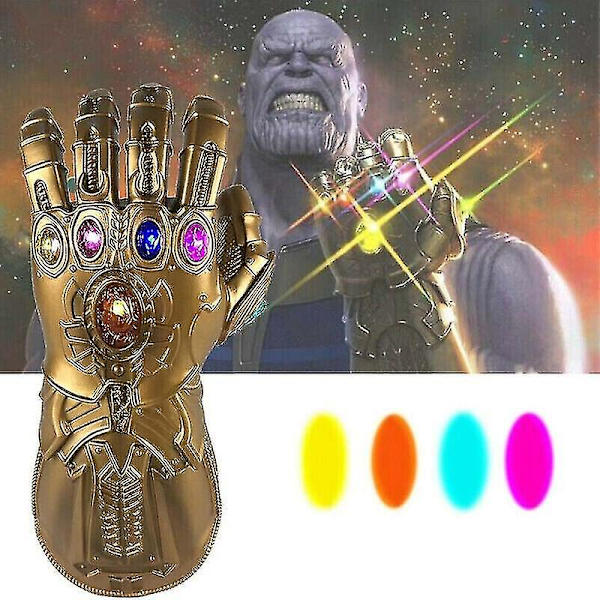 Thanos-hansker for barn Infinity Gauntlet med LED-lys Avengers 4 Cosplay-leketøy