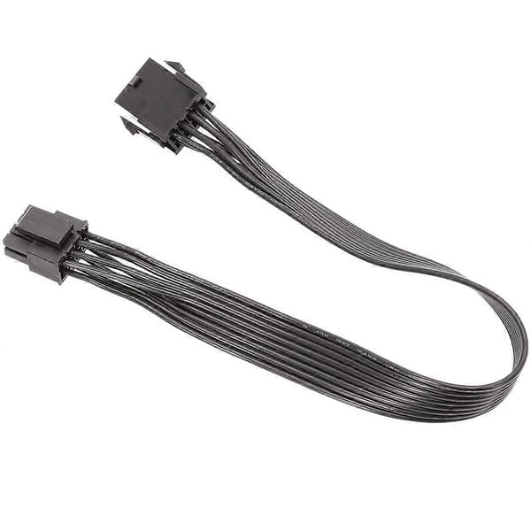 2 stk. computerkabel CPU 8Pin til 4+4 Pin strømforsynings forlængerkabel ledning sort 30 cm black