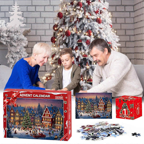 2024 Adventskalender Børne- og Voksenpuslespil Multi-color