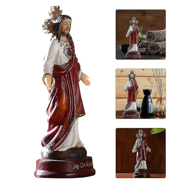 Pyhän Jeesuksen ornamenttihartsi Pyhän Jeesuksen patsaan ornamentti työpöydän koristelu