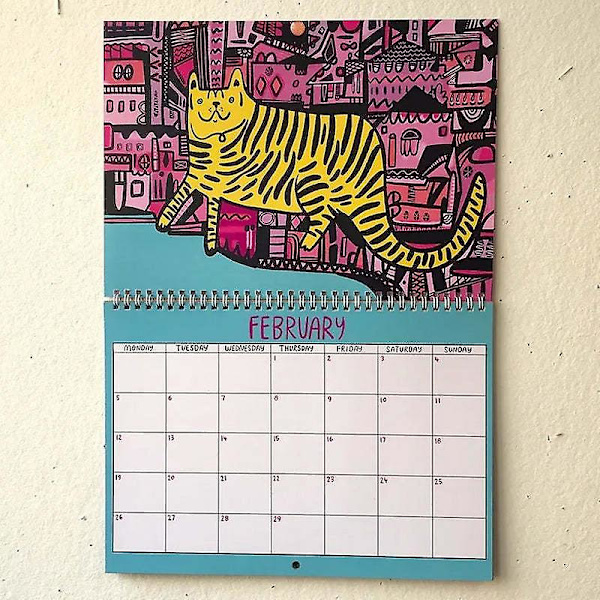 2024 Kalender, 2024 Kitty Kalender, Katt Väggkalender 2024, 12 Månaders Katt Kalender Gåvor För Kattälskare 2Pcs