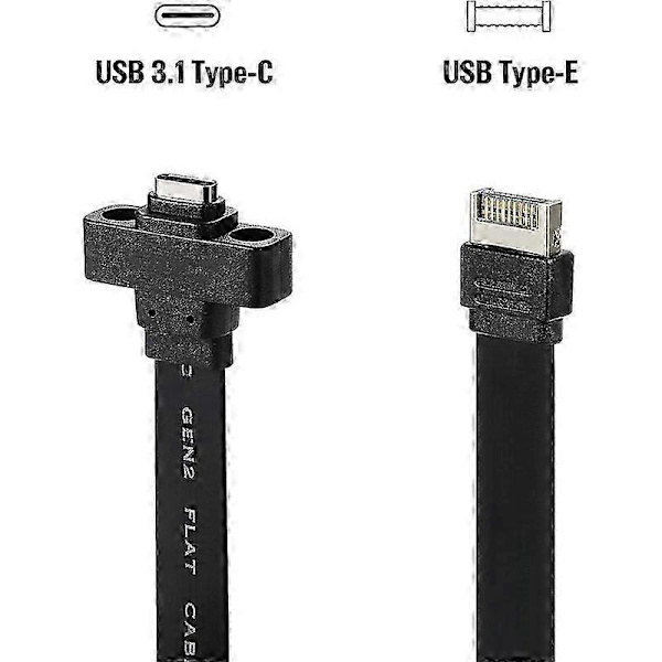 USB 3.1 Typ C Frontpanel Header Förlängningskabel 50 cm, USB 3.1 Typ E till USB 3.1 Typ C Kabel, Gen