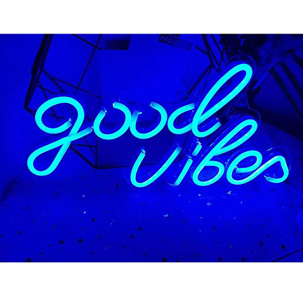 1 st Good Vibes Neon-skylt för sovrumsväggdekoration