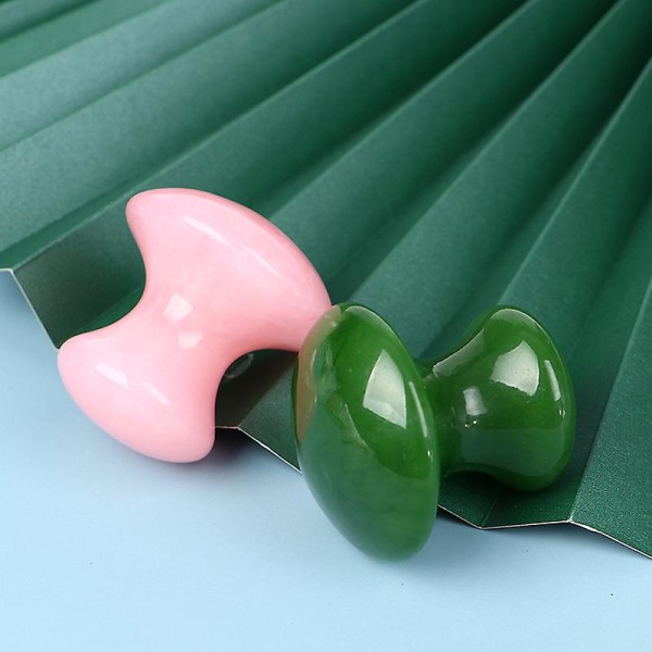 Mushroom Shape Resin Gua Sha Massager Eye Face Jade -vartalohierontatyökalu Green