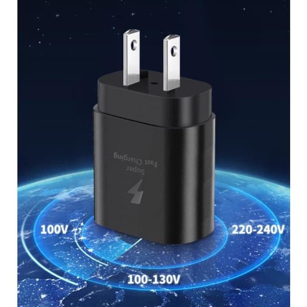 (Specialtilbud) 45W hurtigoplader til Samsung USB-C + 1M USB C-kabel Sort