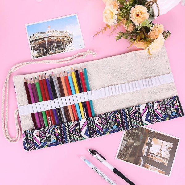 36 Slot Roll Up Organizer Väska för färgning Pencil Sketch Penna Pensel