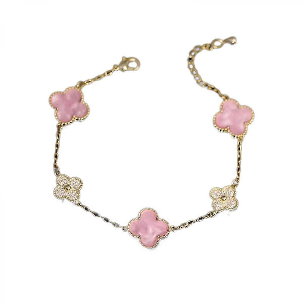 Firkløver Armbånd til Kvinder Rustfrit Stål Lykke 4-Kløver Led Armbånd Håndled Dangle Smykker til Mor og Datter