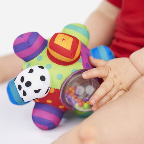 Baby Hand Holding Rattle Ball Tactile Sense Stereo Cloth Ball Toy Feat