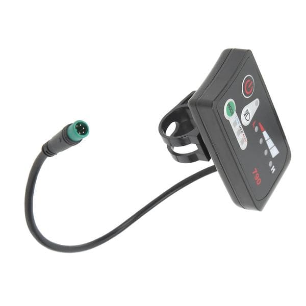 Elcykel LED Strömdisplaypanel Elcykelmodifiering Displaymätare med Vattentät 5P Hankontakt för 22,2 mm Styre 36V
