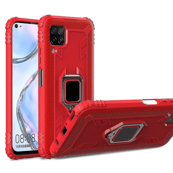 För Huawei P40 Lite Carbon Fiber Case Red